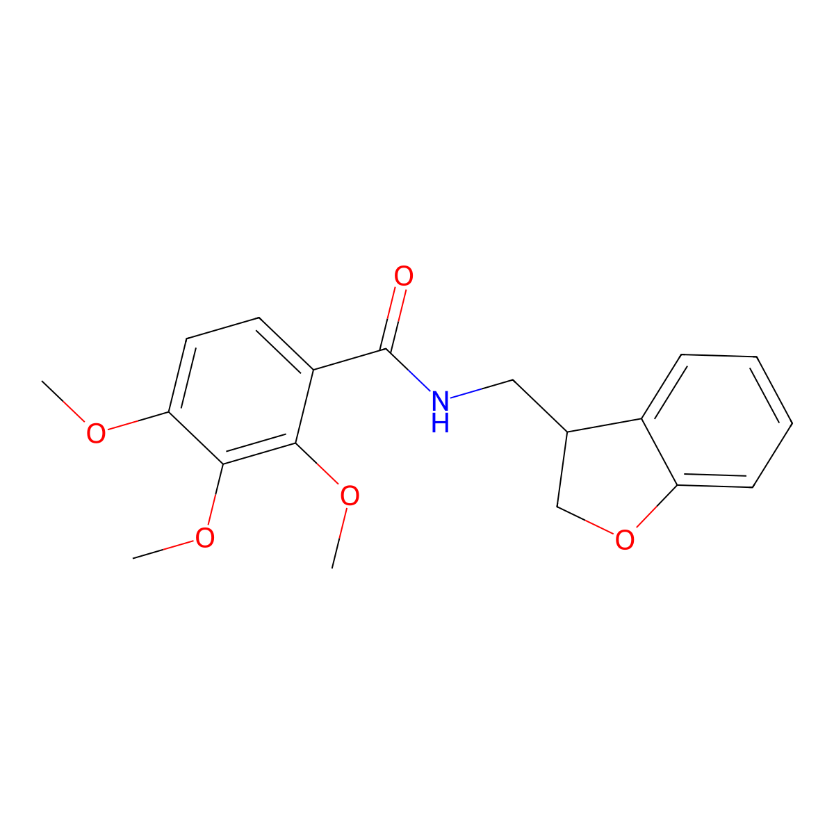 N-[(2,3-dihydro-1-benzofuran-3-yl)methyl]-2,3,4-trimethoxybenzamide molecular structure, CAS 2097898-84-3