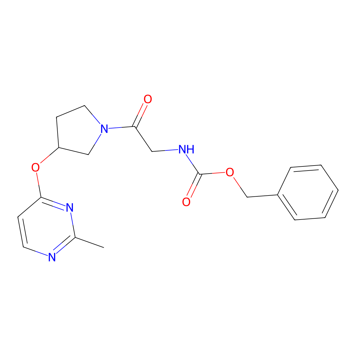 benzyl N-(2-{3-[(2-methylpyrimidin-4-yl)oxy]pyrrolidin-1-yl}-2-oxoethyl)carbamate molecular structure, CAS 2097898-96-7