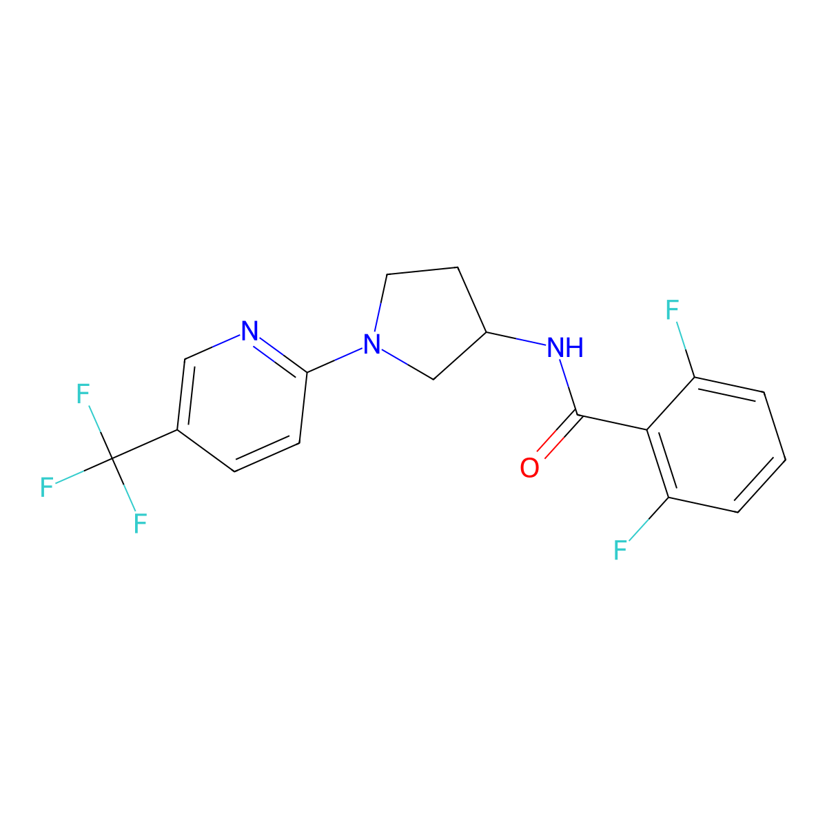 2,6-difluoro-N-{1-[5-(trifluoromethyl)pyridin-2-yl]pyrrolidin-3-yl}benzamide molecular structure, CAS 2097899-02-8