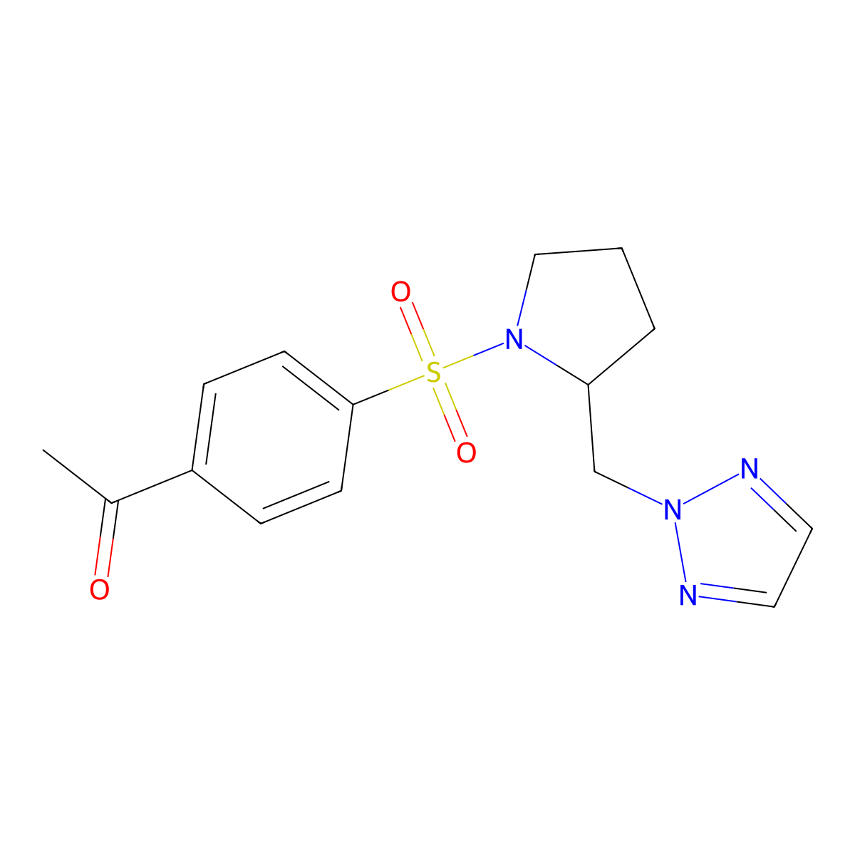 1-[4-({2-[(2H-1,2,3-triazol-2-yl)methyl]pyrrolidin-1-yl}sulfonyl)phenyl]ethan-1-one molecular structure, CAS 2097899-25-5