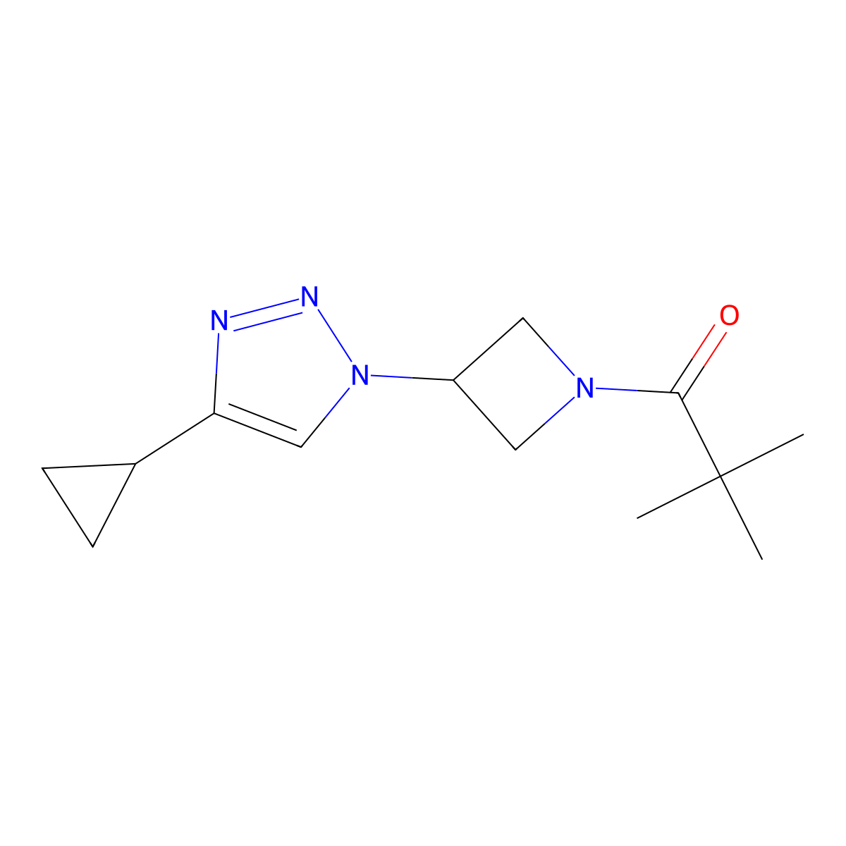 1-[3-(4-cyclopropyl-1H-1,2,3-triazol-1-yl)azetidin-1-yl]-2,2-dimethylpropan-1-one molecular structure, CAS 2097899-32-4