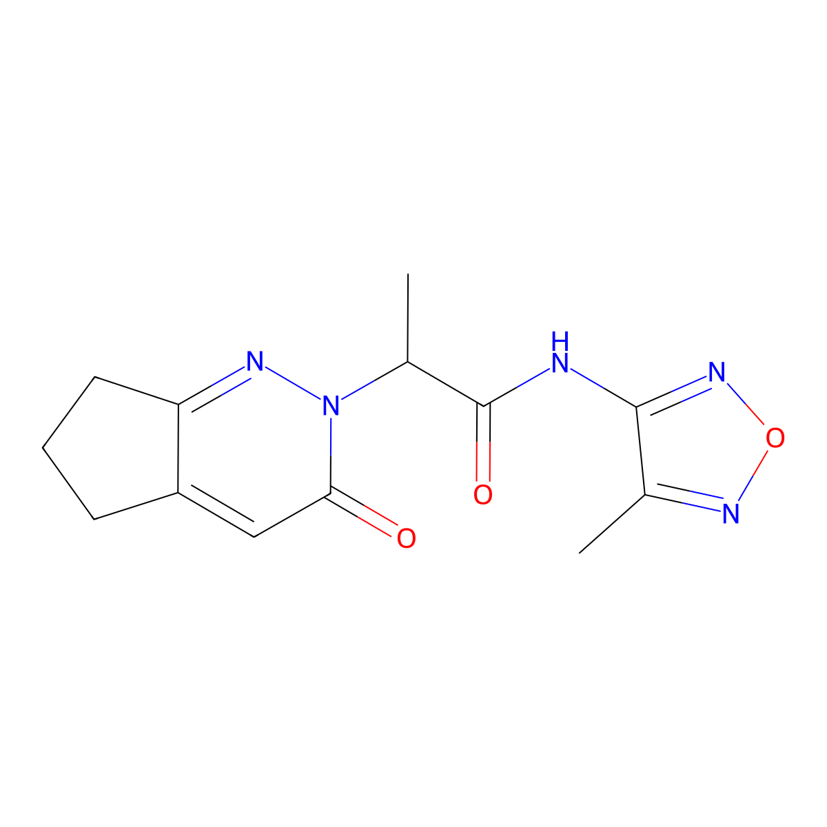 N-(4-methyl-1,2,5-oxadiazol-3-yl)-2-(3-oxo-3,5,6,7-tetrahydro-2H-cyclopenta[c]pyridazin-2-yl)propanamide molecular structure, CAS 2097899-37-9