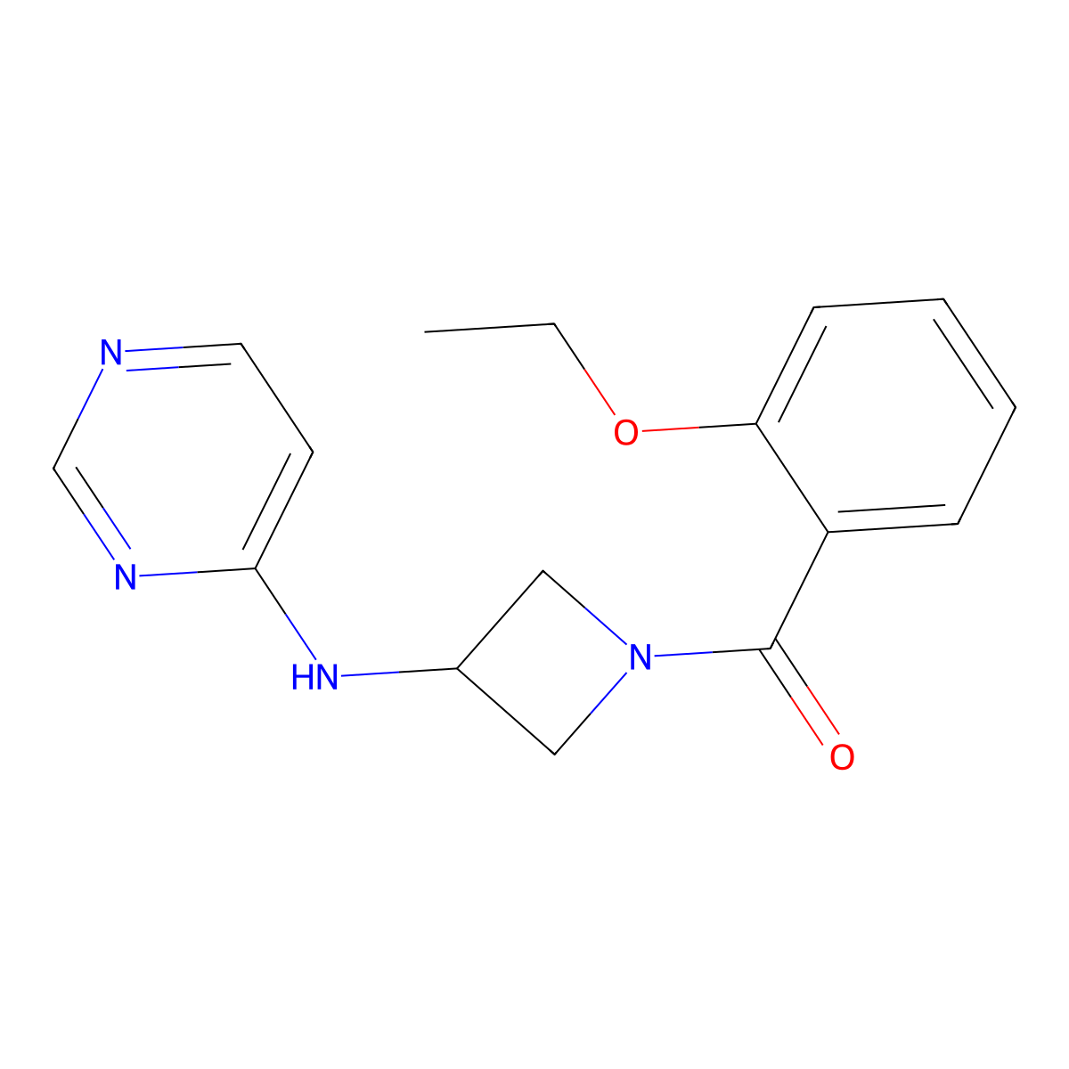N-[1-(2-ethoxybenzoyl)azetidin-3-yl]pyrimidin-4-amine molecular structure, CAS 2097899-52-8