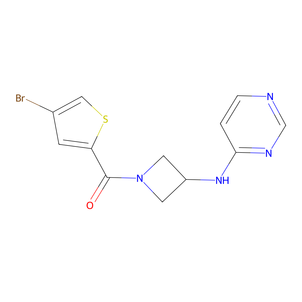 N-[1-(4-bromothiophene-2-carbonyl)azetidin-3-yl]pyrimidin-4-amine molecular structure, CAS 2097899-60-8