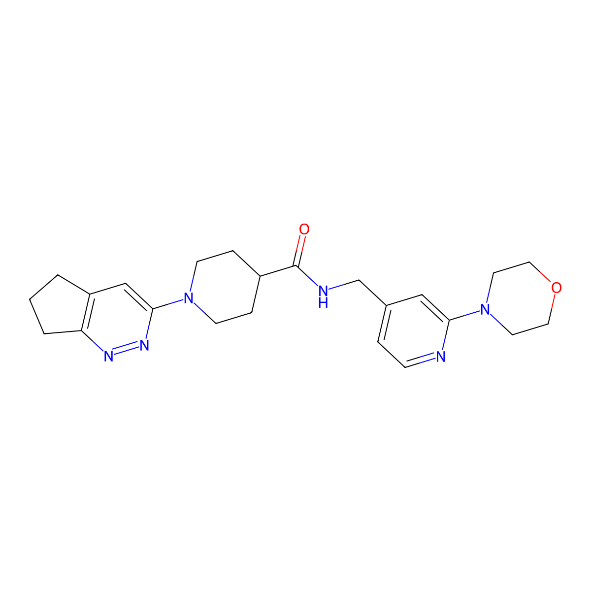 1-{5H,6H,7H-cyclopenta[c]pyridazin-3-yl}-N-{[2-(morpholin-4-yl)pyridin-4-yl]methyl}piperidine-4-carboxamide molecular structure, CAS 2097899-75-5