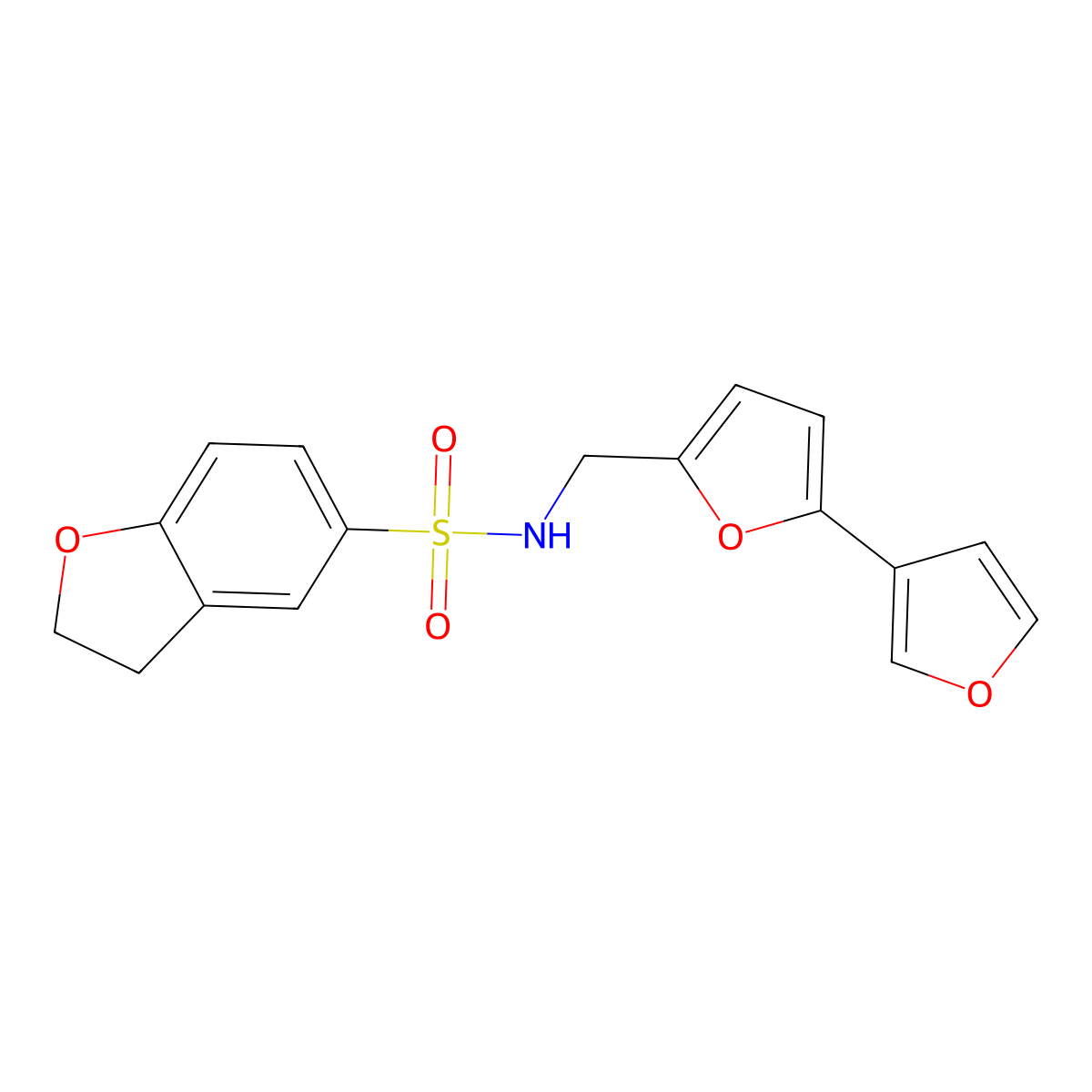 N-({[2,3'-bifuran]-5-yl}methyl)-2,3-dihydro-1-benzofuran-5-sulfonamide molecular structure, CAS 2097899-78-8