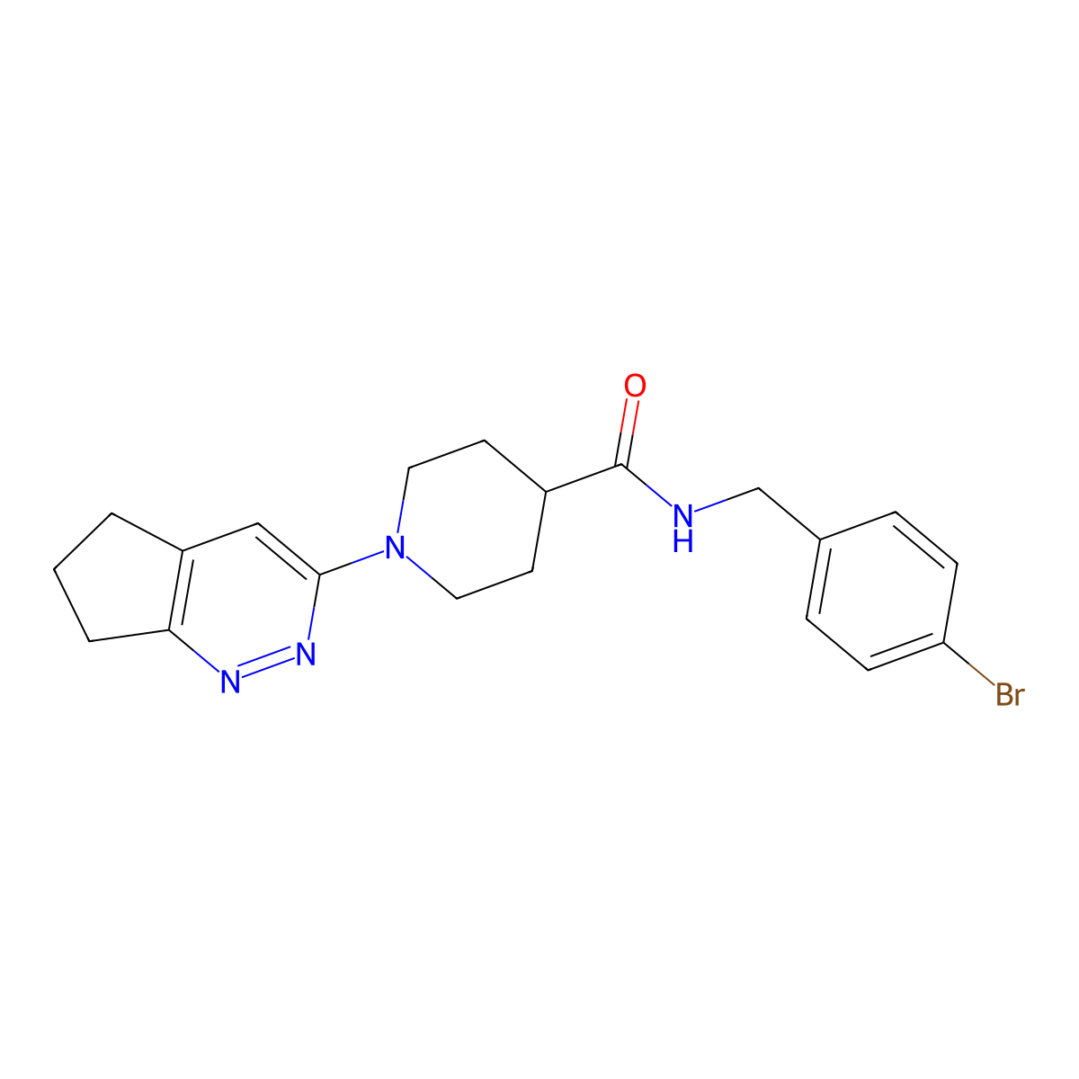 N-[(4-bromophenyl)methyl]-1-{5H,6H,7H-cyclopenta[c]pyridazin-3-yl}piperidine-4-carboxamide molecular structure, CAS 2097899-81-3