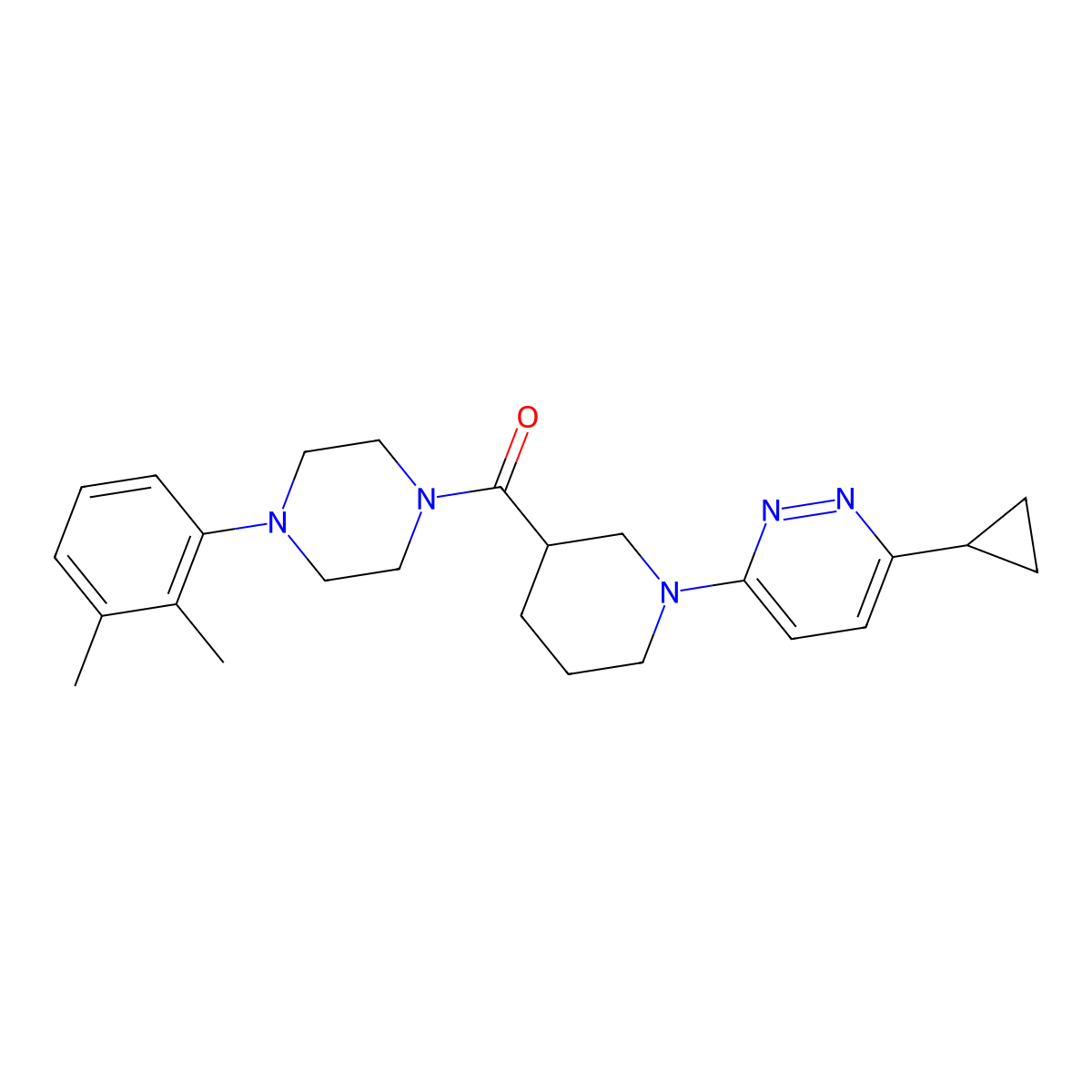 3-Cyclopropyl-6-{3-[4-(2,3-dimethylphenyl)piperazine-1-carbonyl]piperidin-1-yl}pyridazine molecular structure, CAS 2097899-85-7