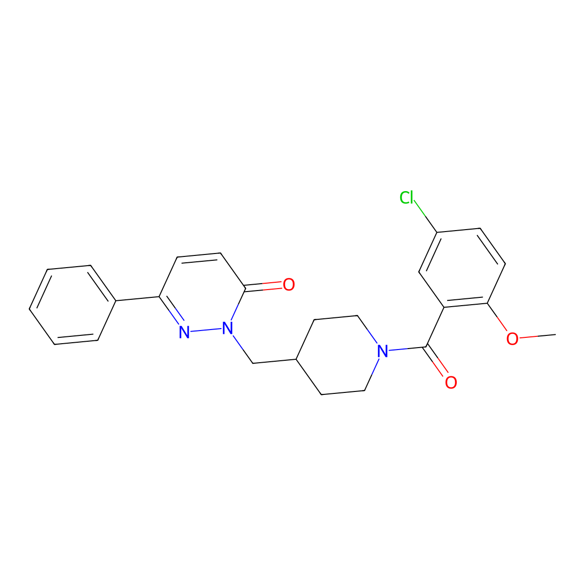 2-{[1-(5-Chloro-2-methoxybenzoyl)piperidin-4-yl]methyl}-6-phenyl-2,3-dihydropyridazin-3-one molecular structure, CAS 2097899-87-9