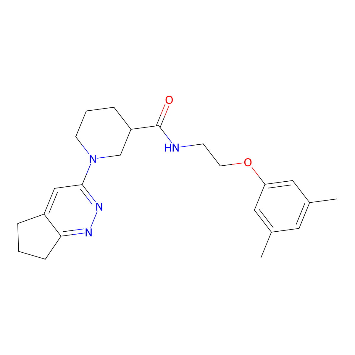 1-{5H,6H,7H-cyclopenta[c]pyridazin-3-yl}-N-[2-(3,5-dimethylphenoxy)ethyl]piperidine-3-carboxamide molecular structure, CAS 2097899-89-1
