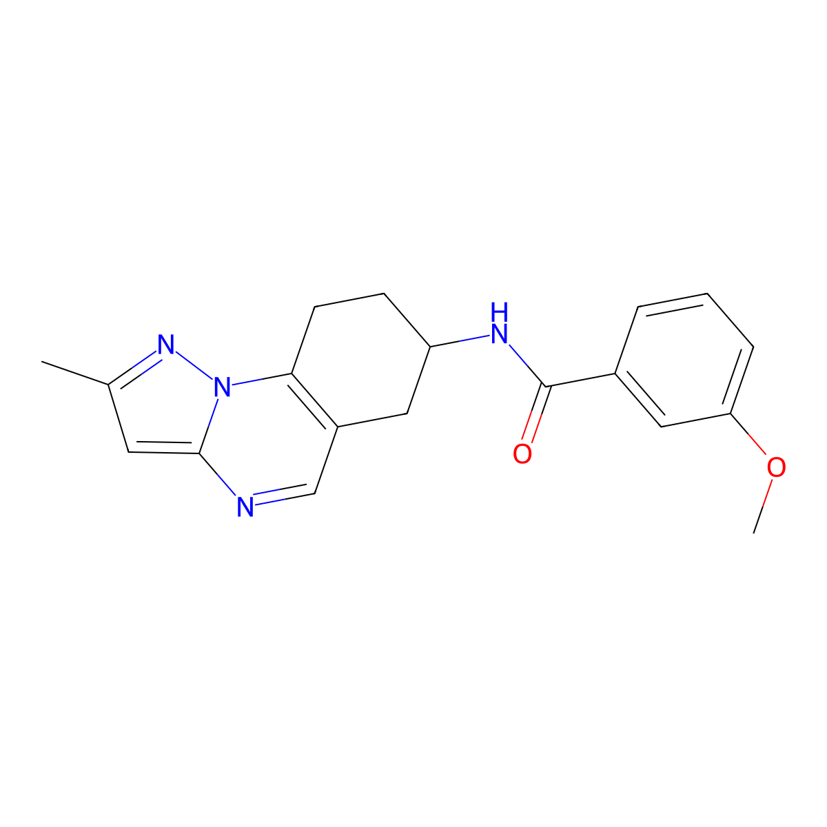 3-methoxy-N-{2-methyl-6H,7H,8H,9H-pyrazolo[1,5-a]quinazolin-7-yl}benzamide molecular structure, CAS 2097899-94-8