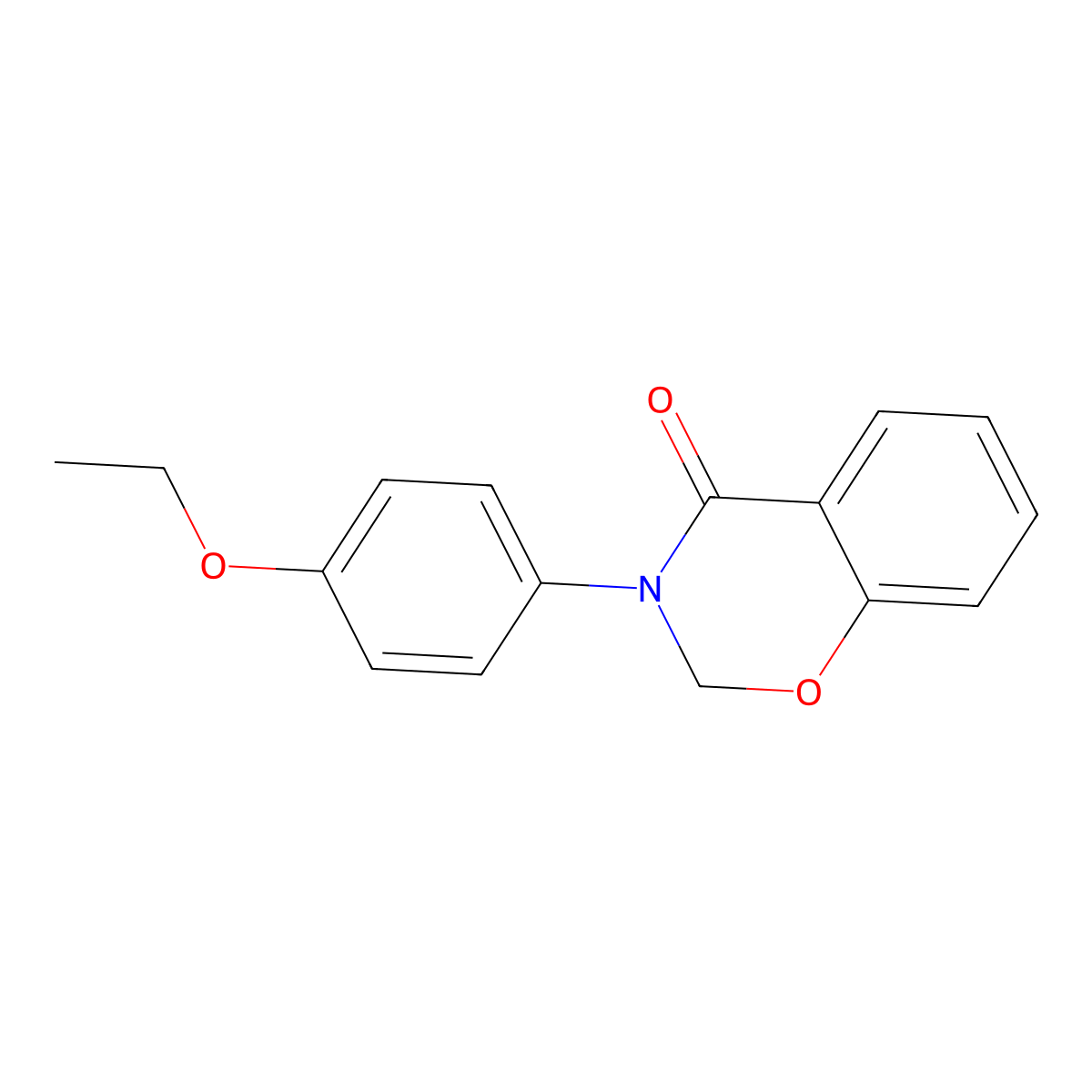 4H-1,3-Benzoxazin-4-one, 3-(p-ethoxyphenyl)-2,3-dihydro- molecular structure, CAS 20979-00-4