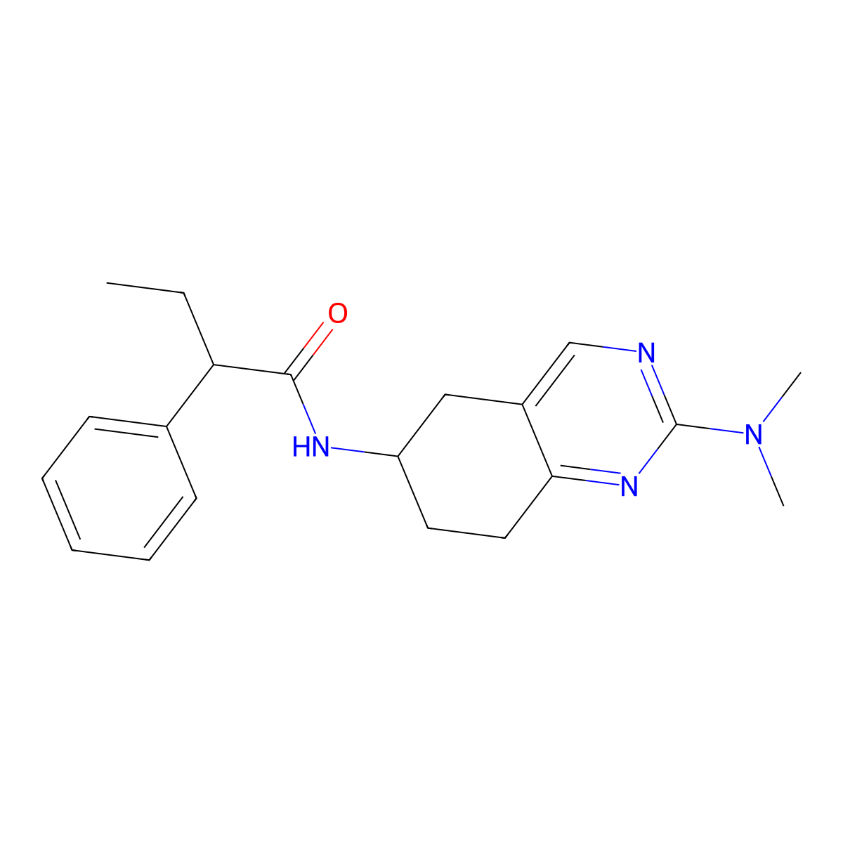 N-[2-(dimethylamino)-5,6,7,8-tetrahydroquinazolin-6-yl]-2-phenylbutanamide molecular structure, CAS 2097900-02-0