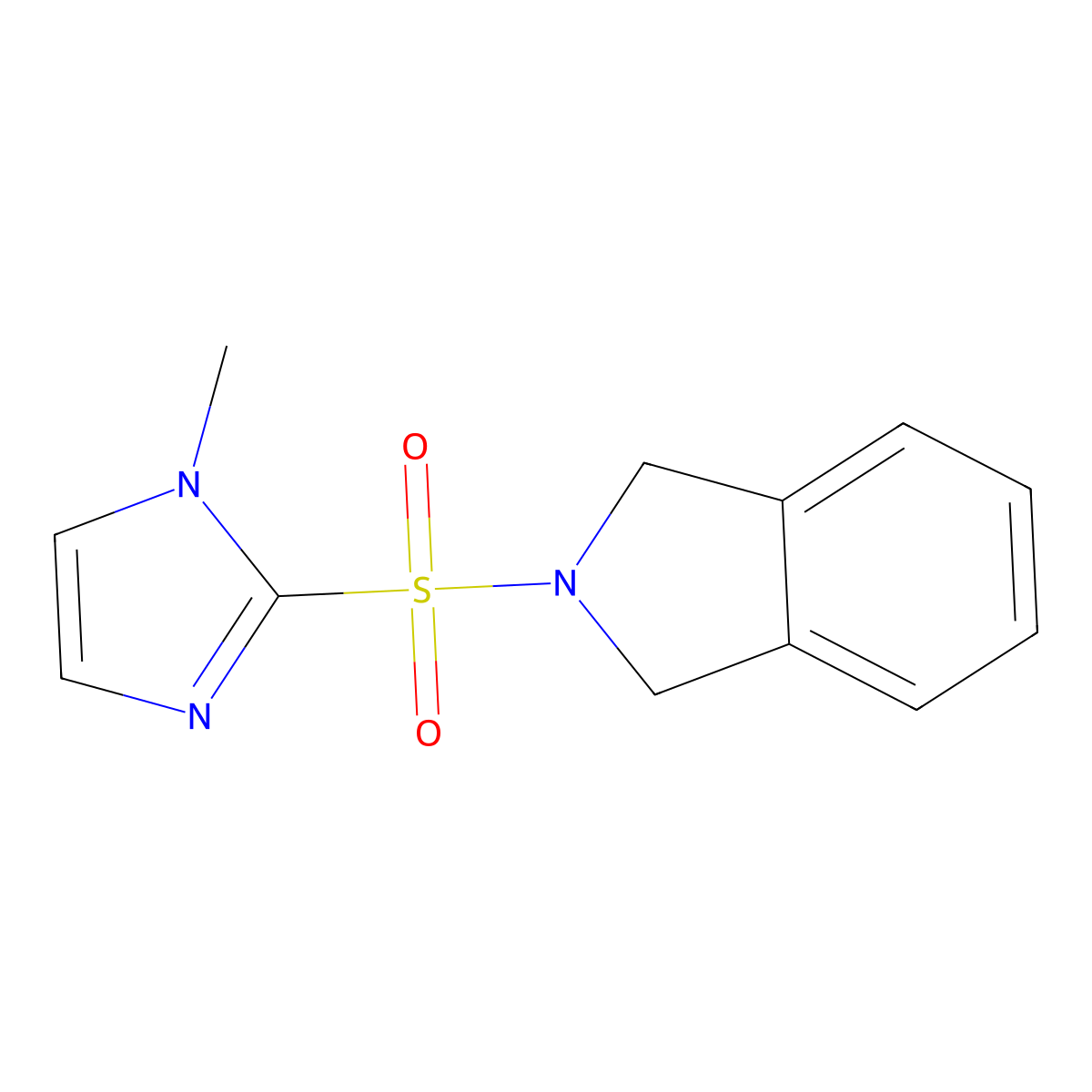 2-[(1-methyl-1H-imidazol-2-yl)sulfonyl]-2,3-dihydro-1H-isoindole molecular structure, CAS 2097900-08-6