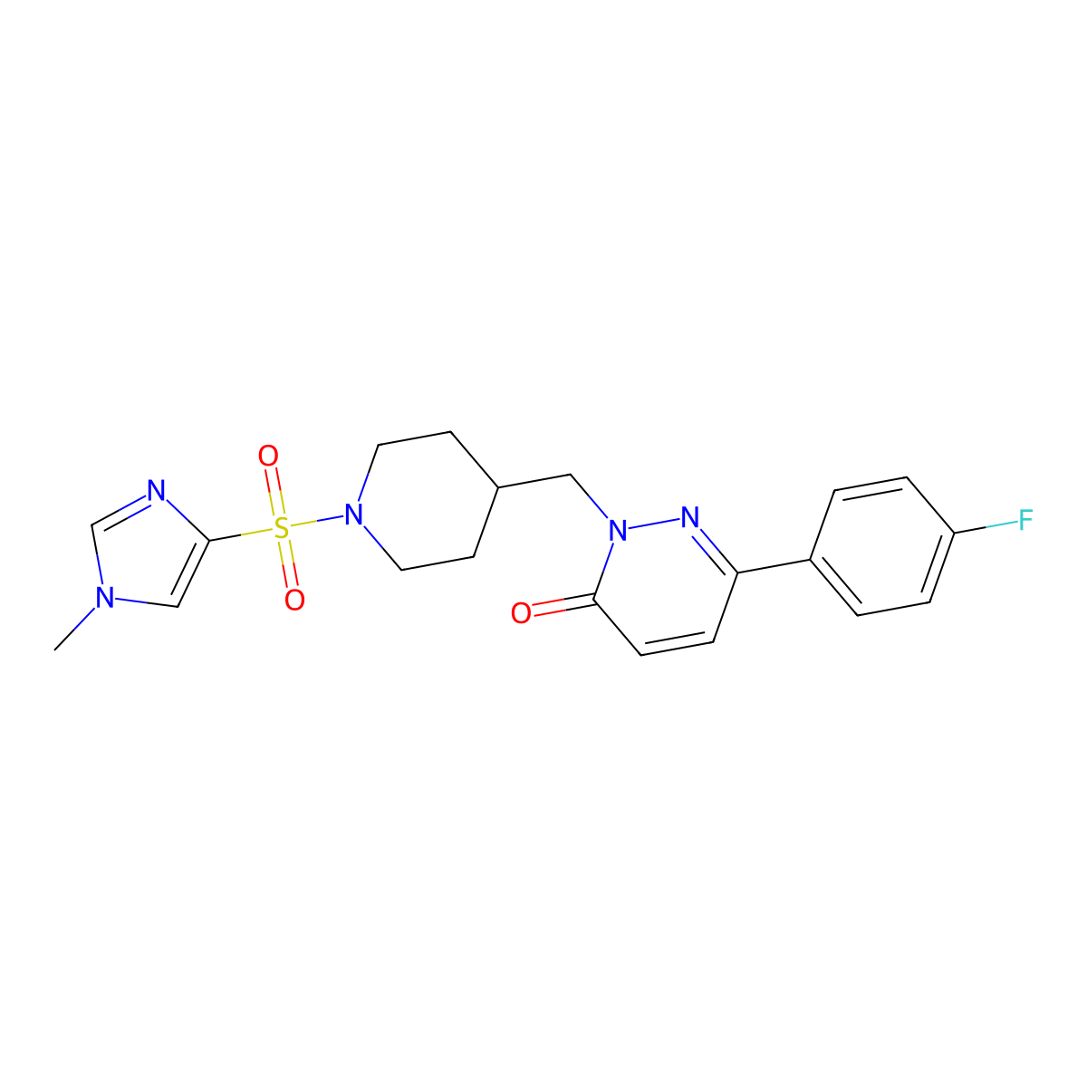 6-(4-fluorophenyl)-2-({1-[(1-methyl-1H-imidazol-4-yl)sulfonyl]piperidin-4-yl}methyl)-2,3-dihydropyridazin-3-one molecular structure, CAS 2097900-10-0