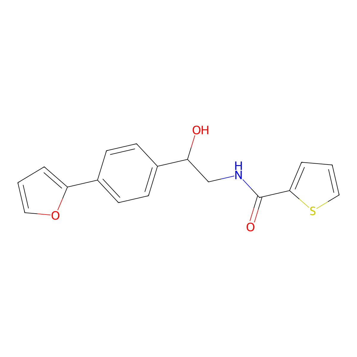 N-{2-[4-(furan-2-yl)phenyl]-2-hydroxyethyl}thiophene-2-carboxamide molecular structure, CAS 2097900-35-9