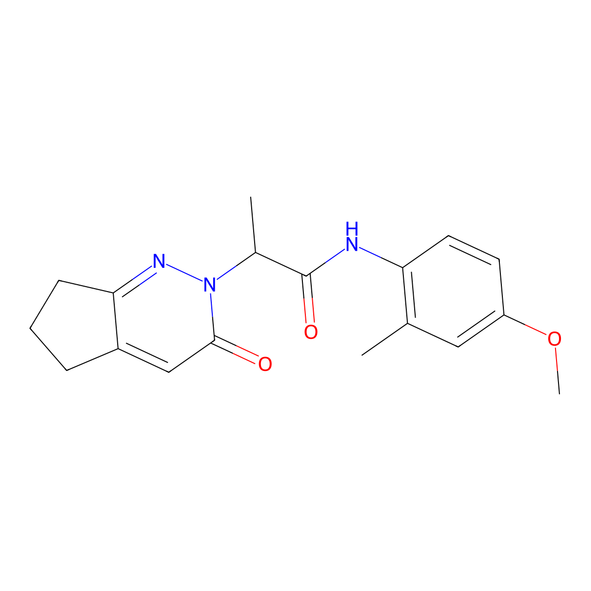 N-(4-methoxy-2-methylphenyl)-2-(3-oxo-3,5,6,7-tetrahydro-2H-cyclopenta[c]pyridazin-2-yl)propanamide molecular structure, CAS 2097900-37-1
