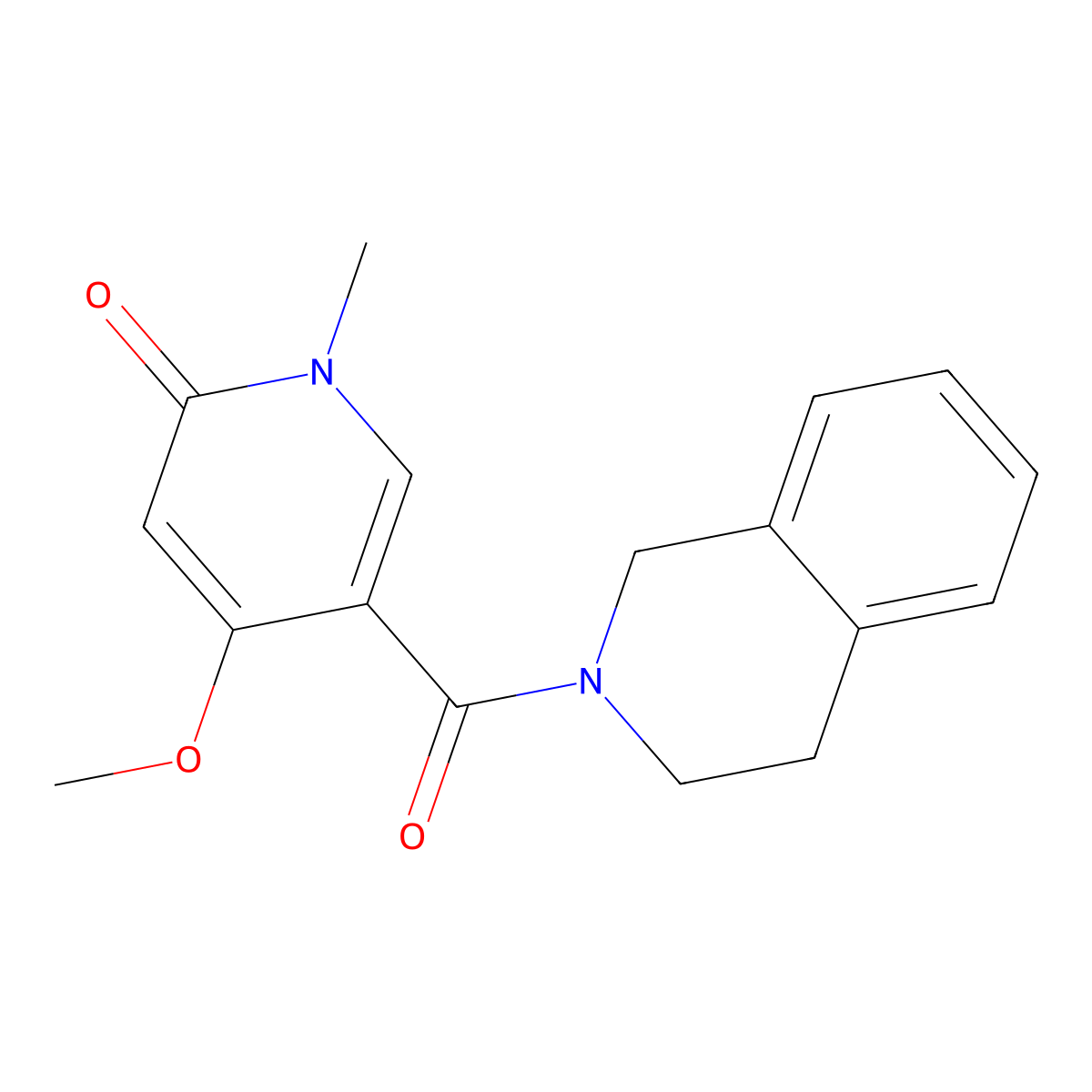 4-Methoxy-1-methyl-5-(1,2,3,4-tetrahydroisoquinoline-2-carbonyl)-1,2-dihydropyridin-2-one molecular structure, CAS 2097900-55-3