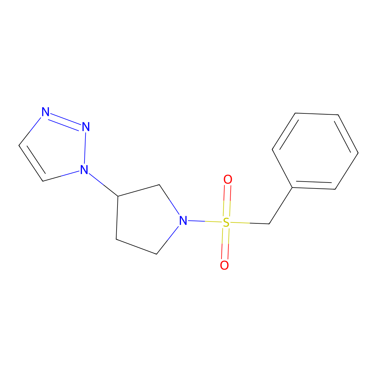 1-(1-(benzylsulfonyl)pyrrolidin-3-yl)-1H-1,2,3-triazole molecular structure, CAS 2097900-56-4