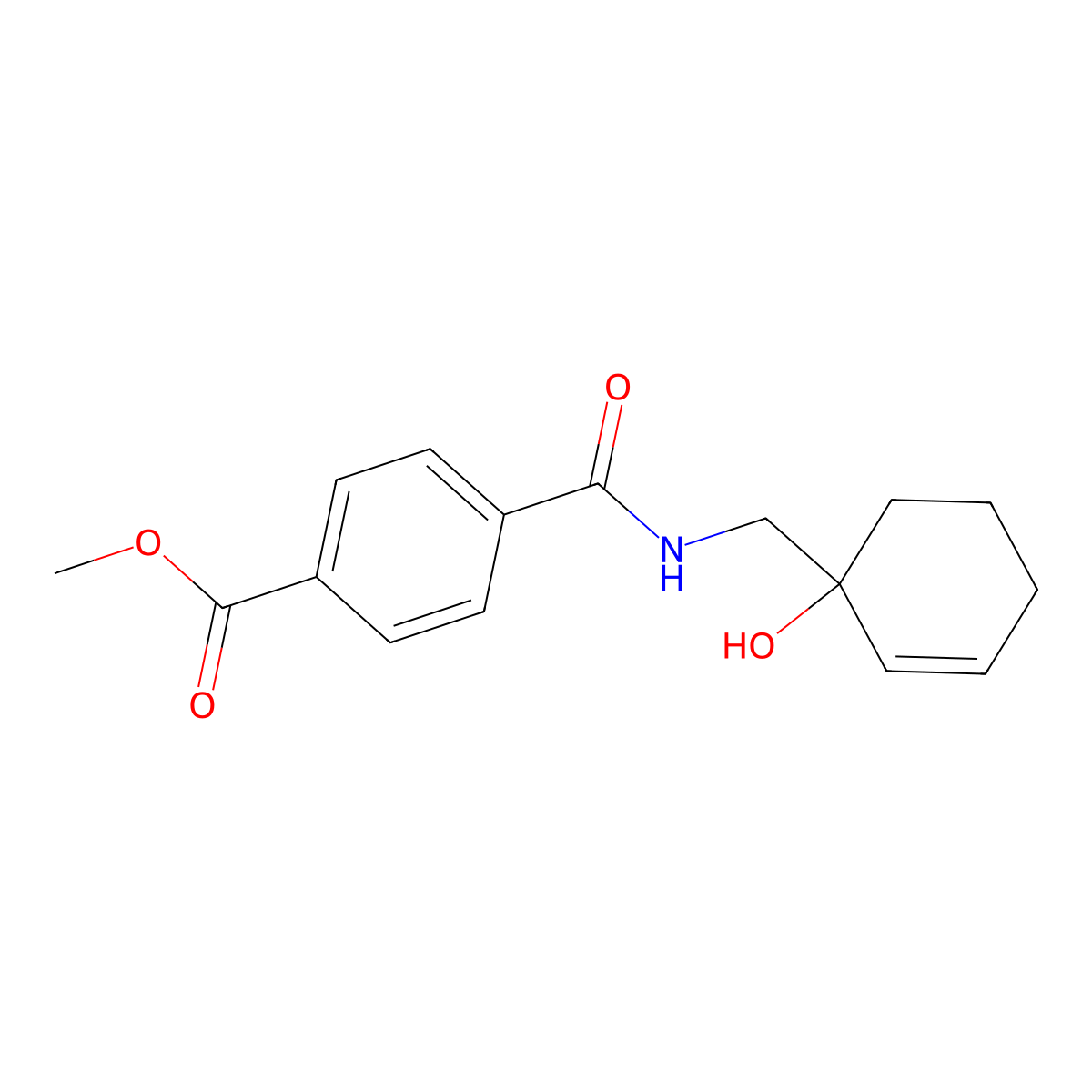 Methyl 4-{[(1-hydroxycyclohex-2-en-1-yl)methyl]carbamoyl}benzoate molecular structure, CAS 2097900-57-5