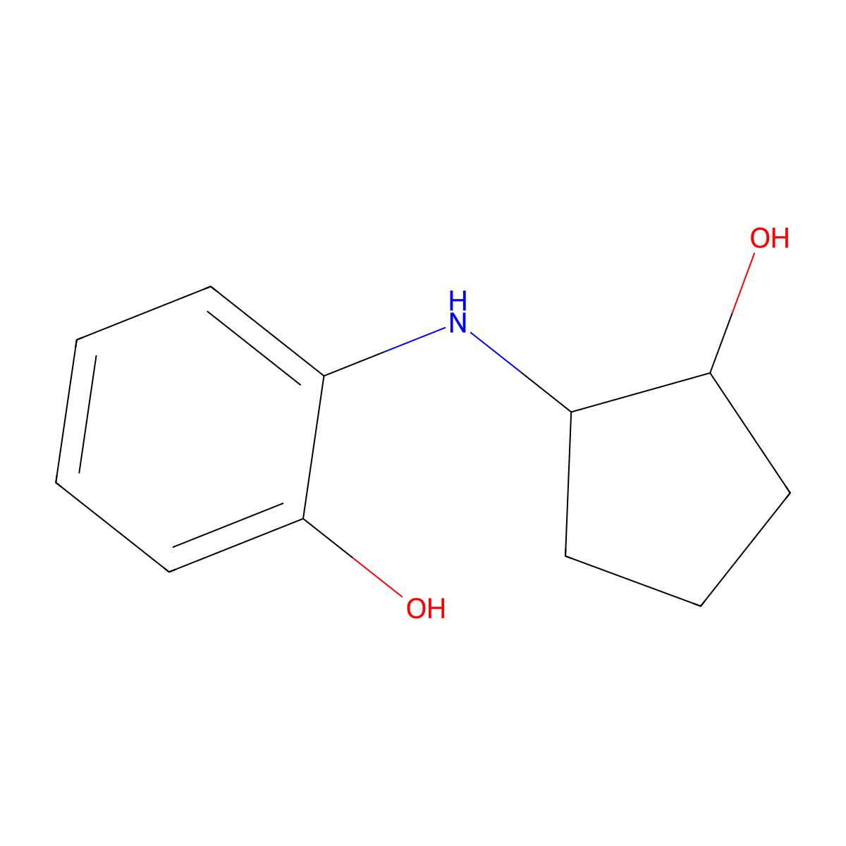 2-[(2-Hydroxycyclopentyl)amino]phenol molecular structure, CAS 2097900-58-6