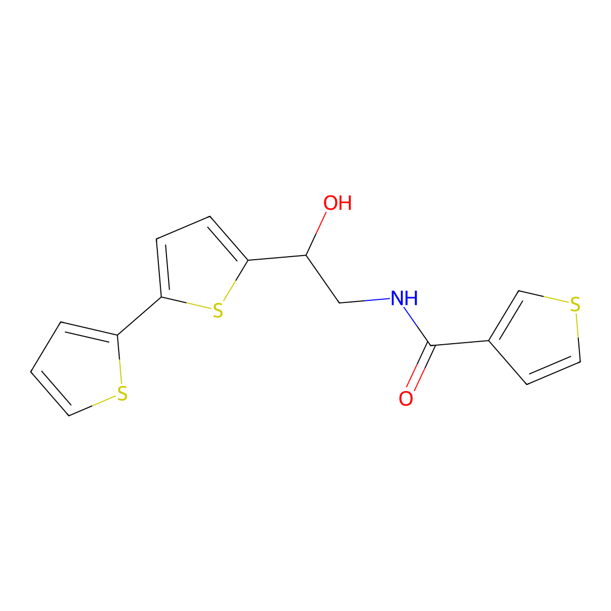 N-(2-{[2,2'-bithiophene]-5-yl}-2-hydroxyethyl)thiophene-3-carboxamide molecular structure, CAS 2097900-61-1