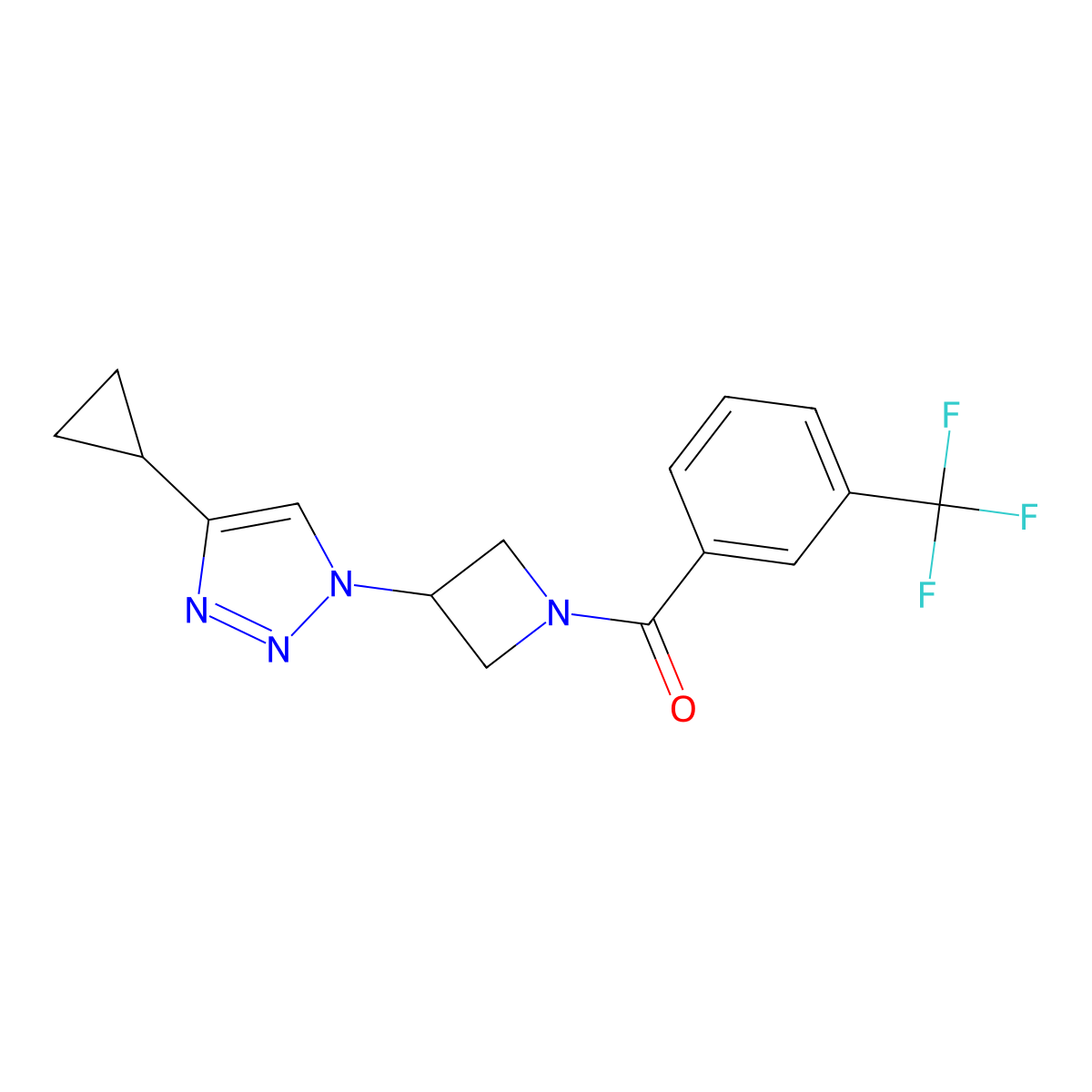 (3-(4-cyclopropyl-1H-1,2,3-triazol-1-yl)azetidin-1-yl)(3-(trifluoromethyl)phenyl)methanone molecular structure, CAS 2097900-64-4