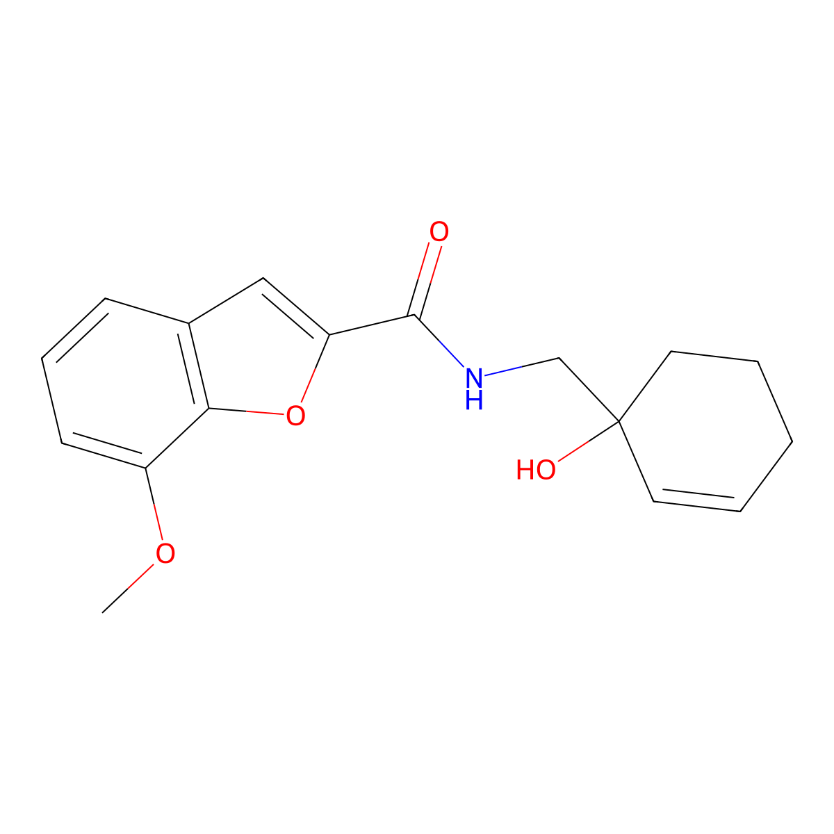 N-[(1-hydroxycyclohex-2-en-1-yl)methyl]-7-methoxy-1-benzofuran-2-carboxamide molecular structure, CAS 2097900-65-5