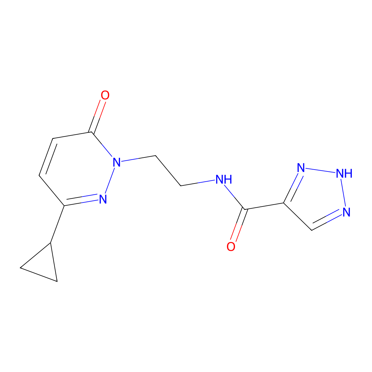 N-(2-(3-cyclopropyl-6-oxopyridazin-1(6H)-yl)ethyl)-2H-1,2,3-triazole-4-carboxamide molecular structure, CAS 2097900-79-1