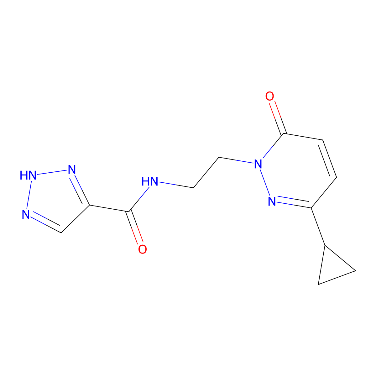 N-(2-(3-cyclopropyl-6-oxopyridazin-1(6H)-yl)ethyl)-2H-1,2,3-triazole-4-carboxamide molecular structure, CAS 2097900-79-1