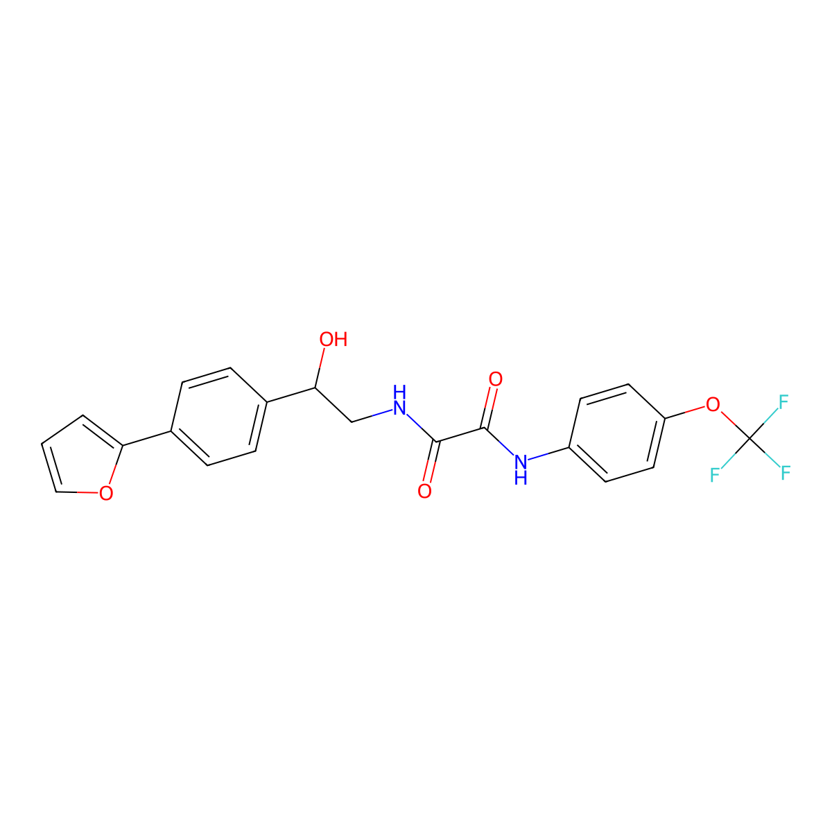 N-{2-[4-(furan-2-yl)phenyl]-2-hydroxyethyl}-N'-[4-(trifluoromethoxy)phenyl]ethanediamide molecular structure, CAS 2097900-84-8