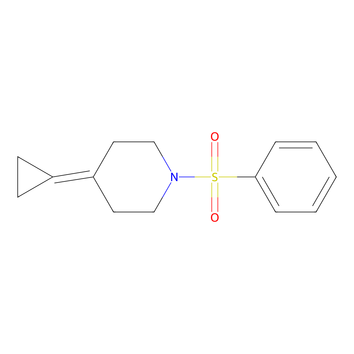 4-Cyclopropylidene-1-(phenylsulfonyl)piperidine molecular structure, CAS 2097900-88-2