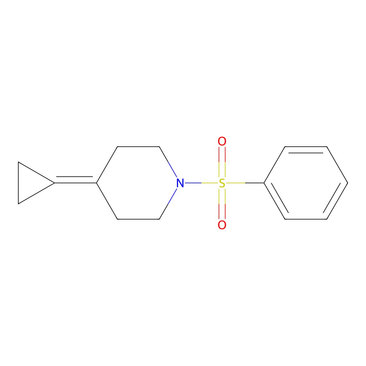 4-Cyclopropylidene-1-(phenylsulfonyl)piperidine molecular structure, CAS 2097900-88-2