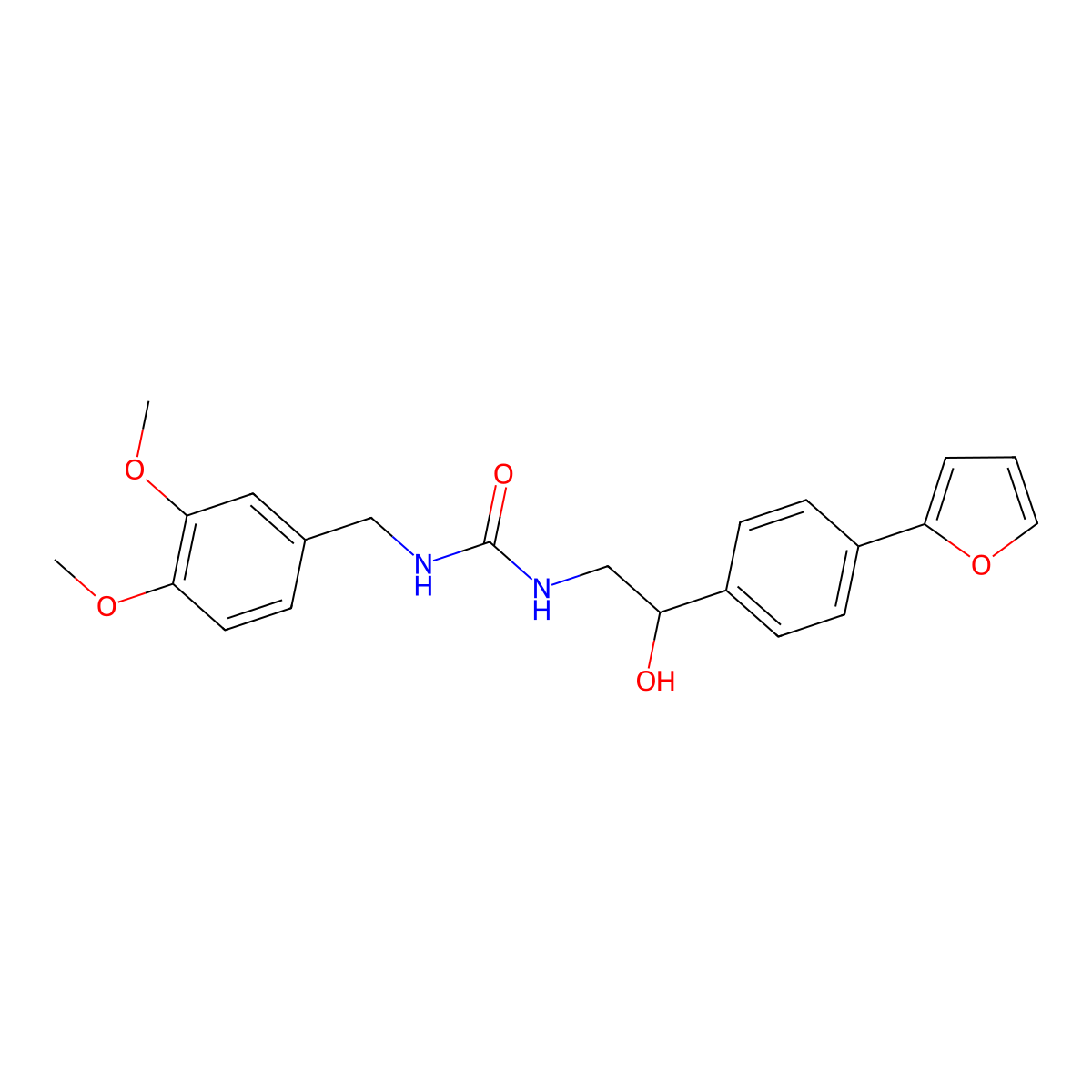 3-[(3,4-Dimethoxyphenyl)methyl]-1-{2-[4-(furan-2-yl)phenyl]-2-hydroxyethyl}urea molecular structure, CAS 2097900-91-7