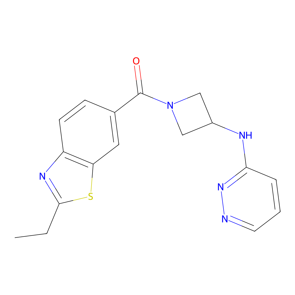 N-[1-(2-ethyl-1,3-benzothiazole-6-carbonyl)azetidin-3-yl]pyridazin-3-amine molecular structure, CAS 2097900-95-1