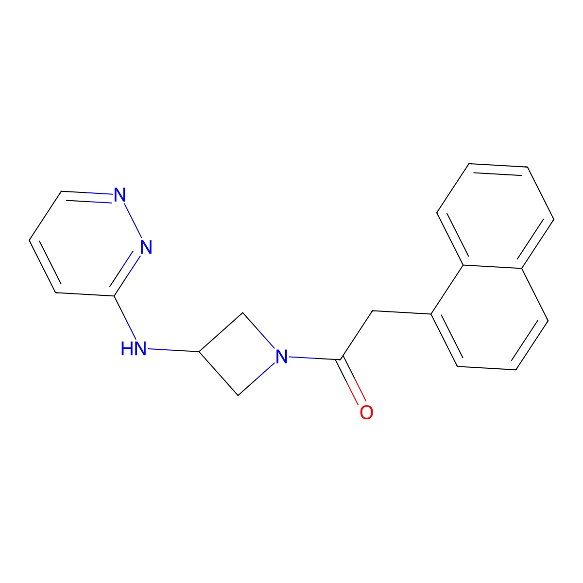2-(Naphthalen-1-yl)-1-{3-[(pyridazin-3-yl)amino]azetidin-1-yl}ethan-1-one molecular structure, CAS 2097900-99-5