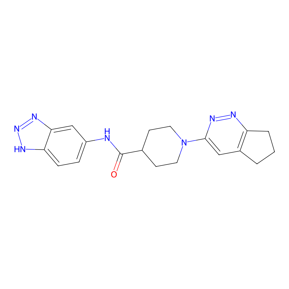 N-(1H-1,2,3-benzotriazol-5-yl)-1-{5H,6H,7H-cyclopenta[c]pyridazin-3-yl}piperidine-4-carboxamide molecular structure, CAS 2097901-00-1