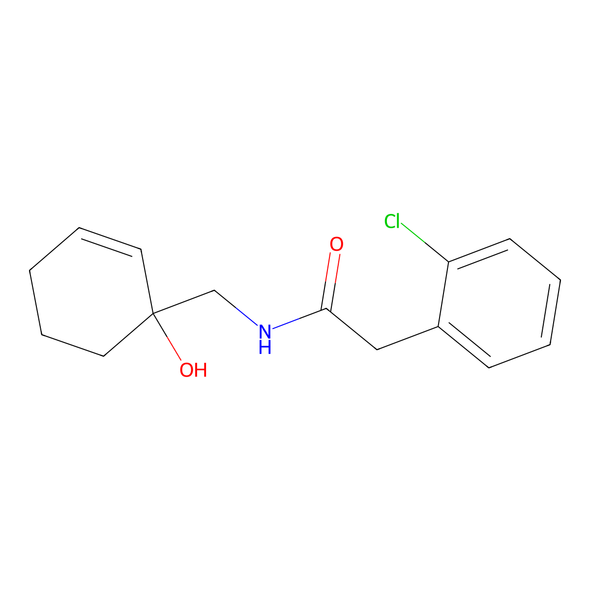 2-(2-chlorophenyl)-N-[(1-hydroxycyclohex-2-en-1-yl)methyl]acetamide molecular structure, CAS 2097901-03-4