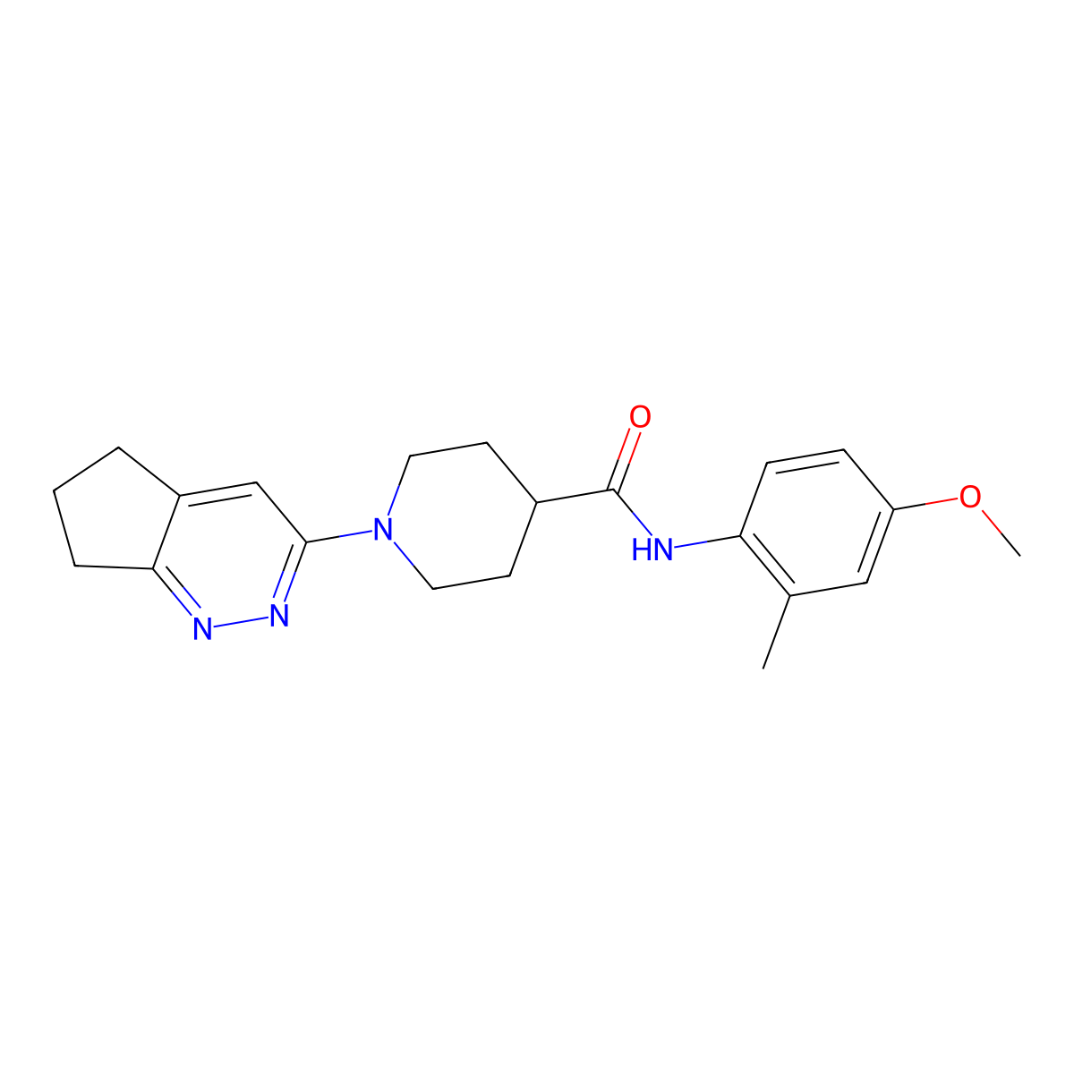 1-{5H,6H,7H-cyclopenta[c]pyridazin-3-yl}-N-(4-methoxy-2-methylphenyl)piperidine-4-carboxamide molecular structure, CAS 2097901-08-9