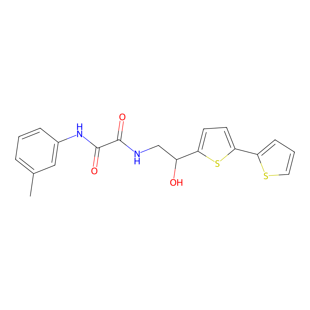 N-(2-{[2,2'-bithiophene]-5-yl}-2-hydroxyethyl)-N'-(3-methylphenyl)ethanediamide molecular structure, CAS 2097901-15-8
