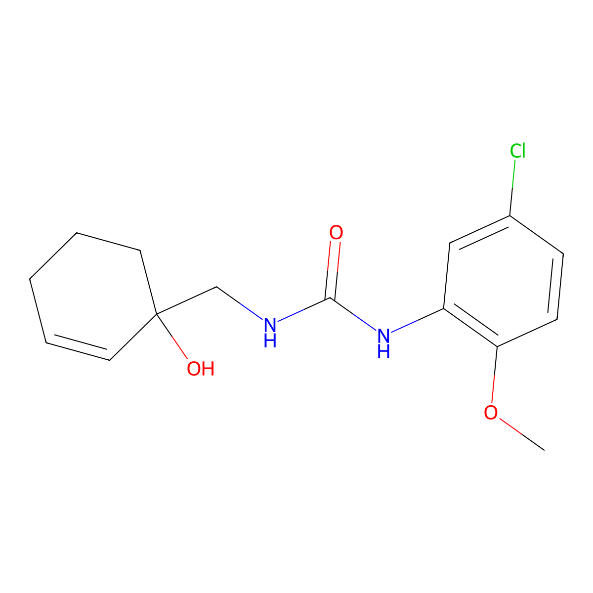 3-(5-Chloro-2-methoxyphenyl)-1-[(1-hydroxycyclohex-2-en-1-yl)methyl]urea molecular structure, CAS 2097901-17-0