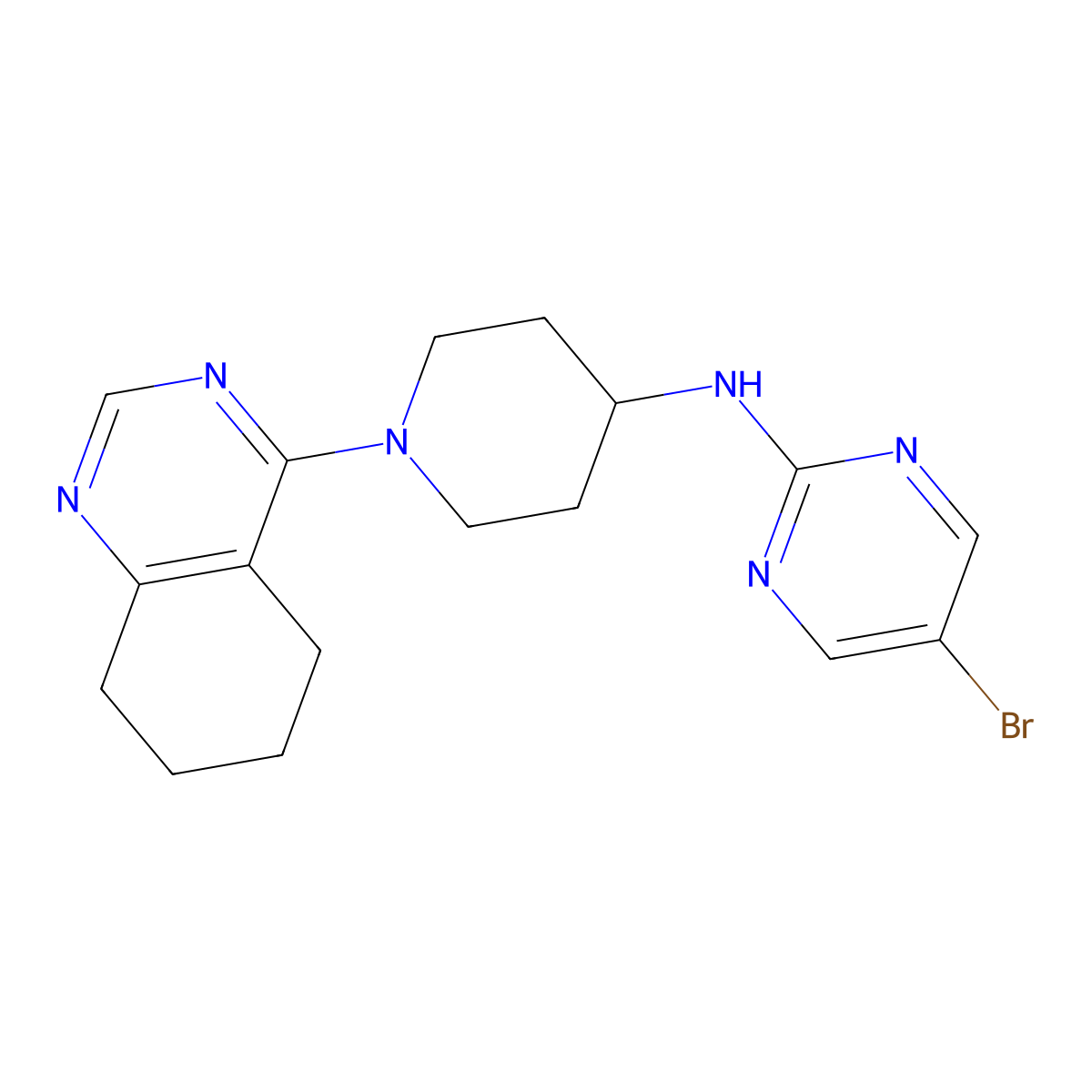 5-bromo-N-[1-(5,6,7,8-tetrahydroquinazolin-4-yl)piperidin-4-yl]pyrimidin-2-amine molecular structure, CAS 2097901-78-3