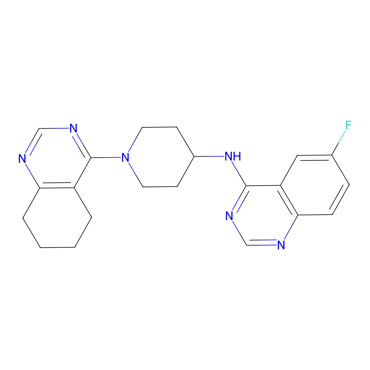 6-fluoro-N-[1-(5,6,7,8-tetrahydroquinazolin-4-yl)piperidin-4-yl]quinazolin-4-amine molecular structure, CAS 2097901-79-4