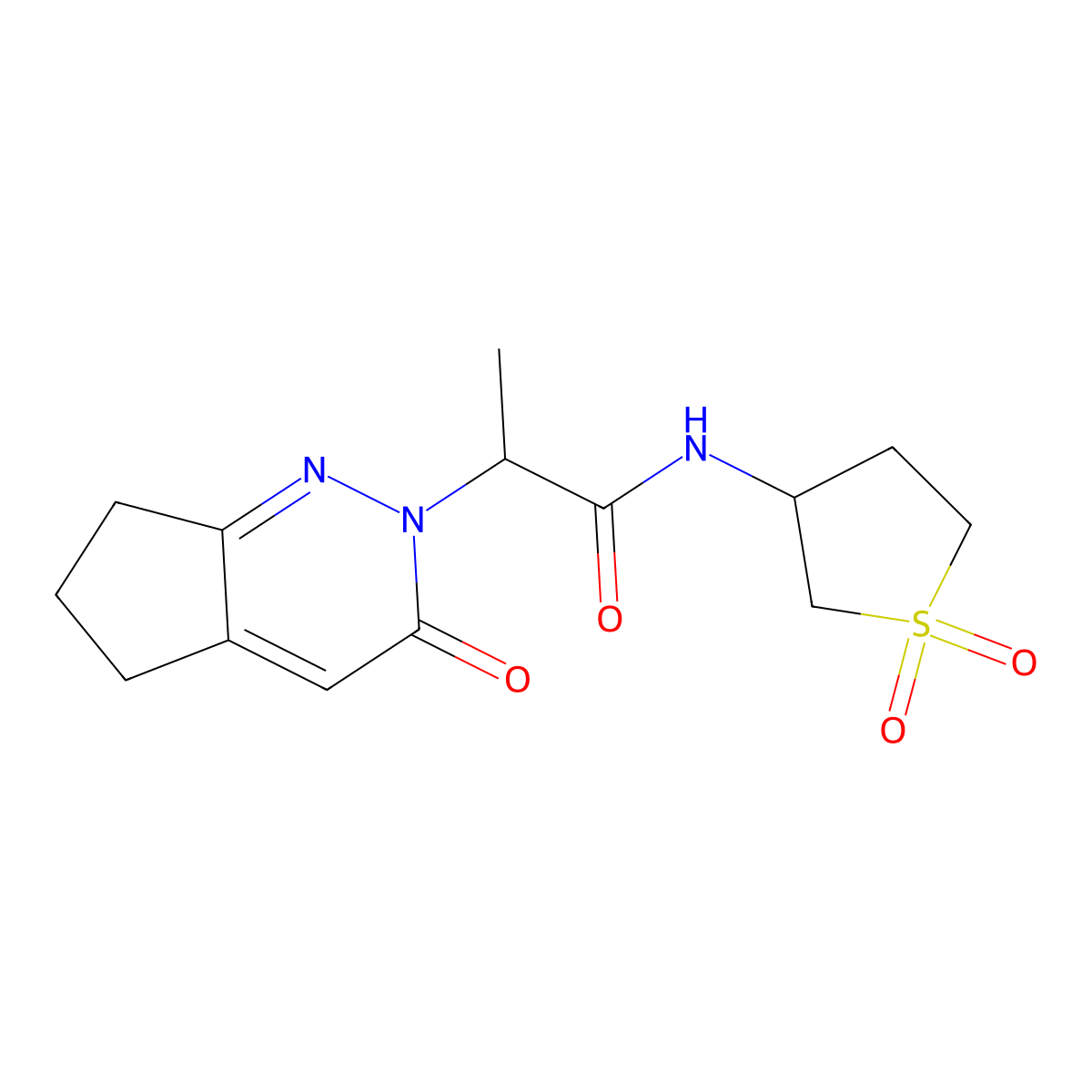 N-(1,1-dioxidotetrahydrothiophen-3-yl)-2-(3-oxo-3,5,6,7-tetrahydro-2H-cyclopenta[c]pyridazin-2-yl)propanamide molecular structure, CAS 2097901-84-1