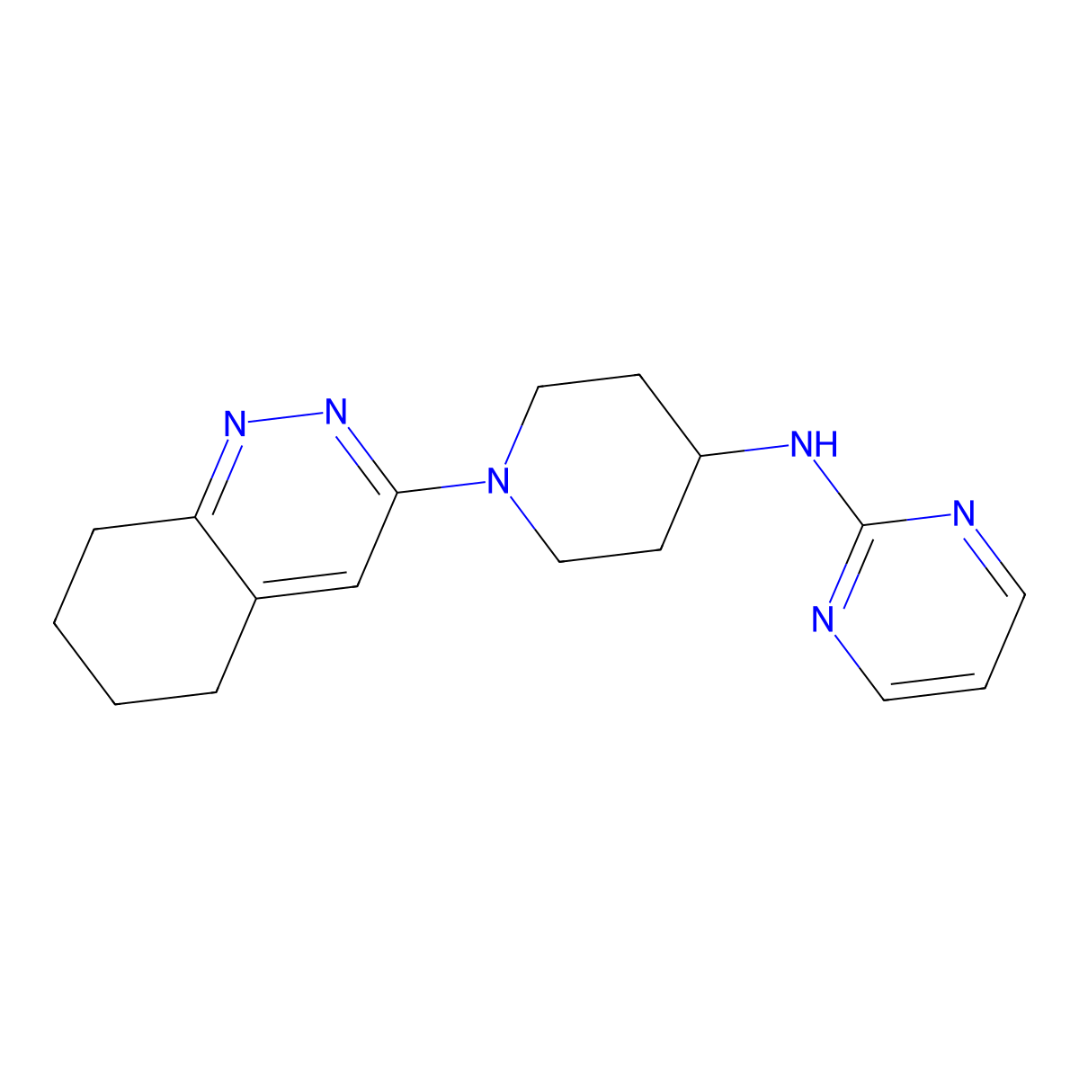 N-[1-(5,6,7,8-tetrahydrocinnolin-3-yl)piperidin-4-yl]pyrimidin-2-amine molecular structure, CAS 2097901-85-2