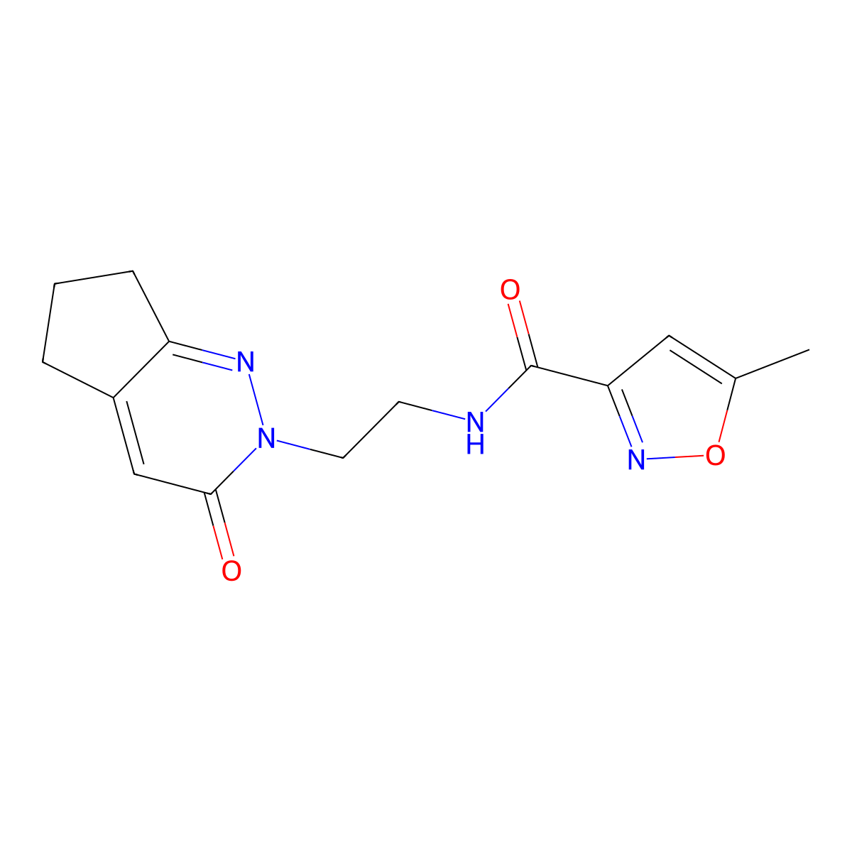 5-methyl-N-(2-(3-oxo-3,5,6,7-tetrahydro-2H-cyclopenta[c]pyridazin-2-yl)ethyl)isoxazole-3-carboxamide molecular structure, CAS 2097901-87-4