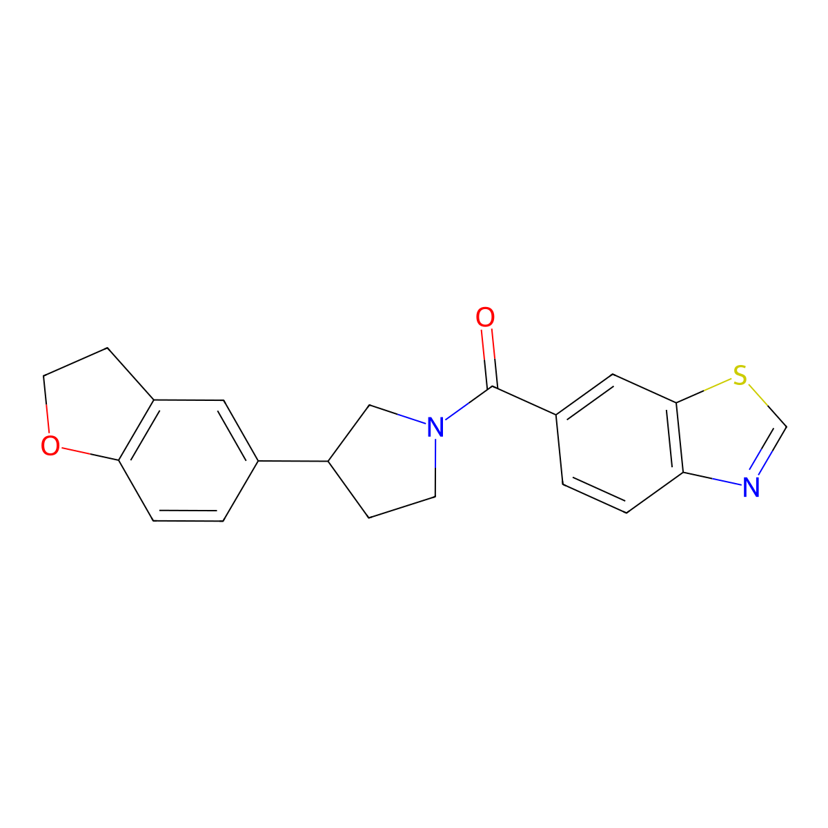 6-[3-(2,3-Dihydro-1-benzofuran-5-yl)pyrrolidine-1-carbonyl]-1,3-benzothiazole molecular structure, CAS 2097902-01-5