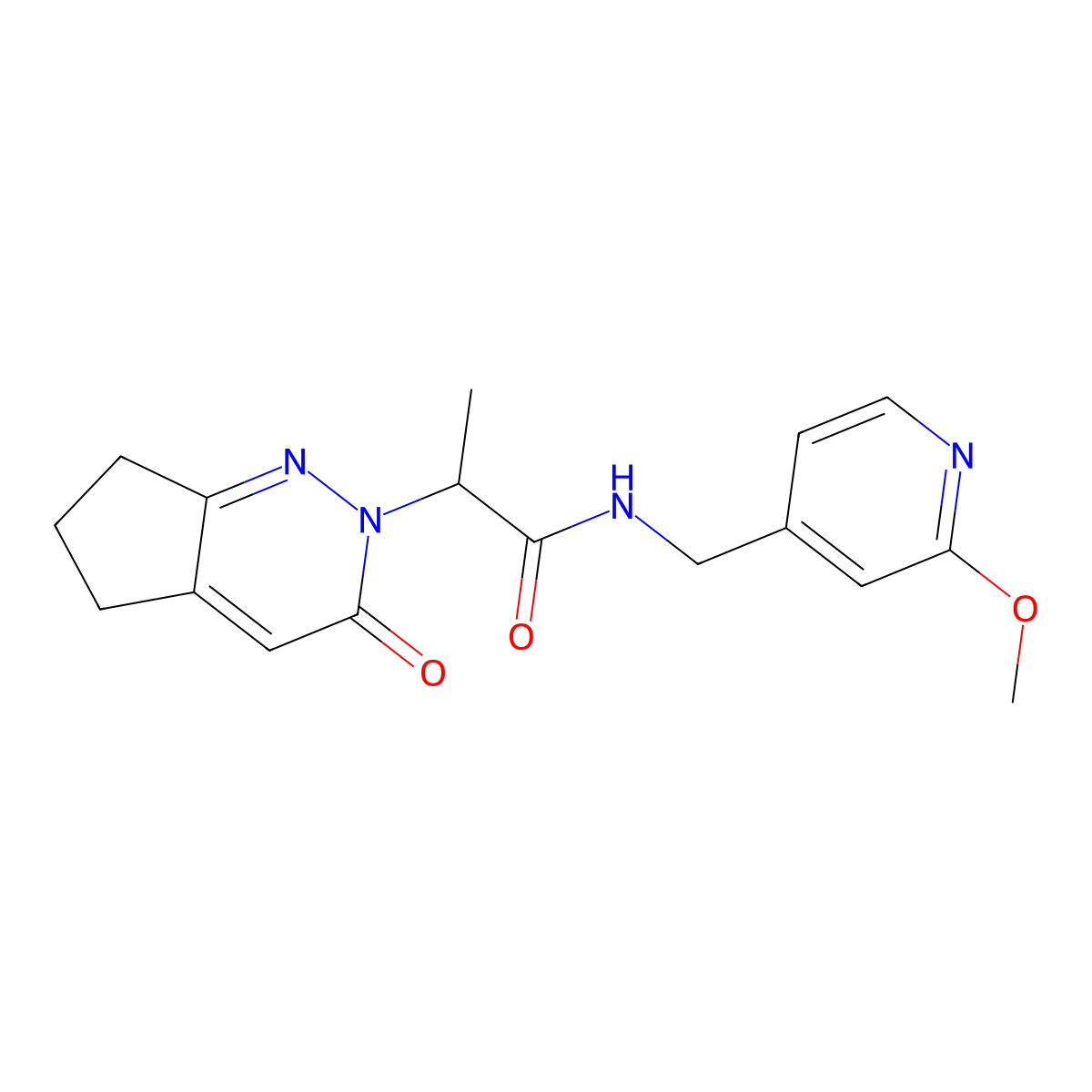 N-((2-methoxypyridin-4-yl)methyl)-2-(3-oxo-3,5,6,7-tetrahydro-2H-cyclopenta[c]pyridazin-2-yl)propanamide molecular structure, CAS 2097902-05-9