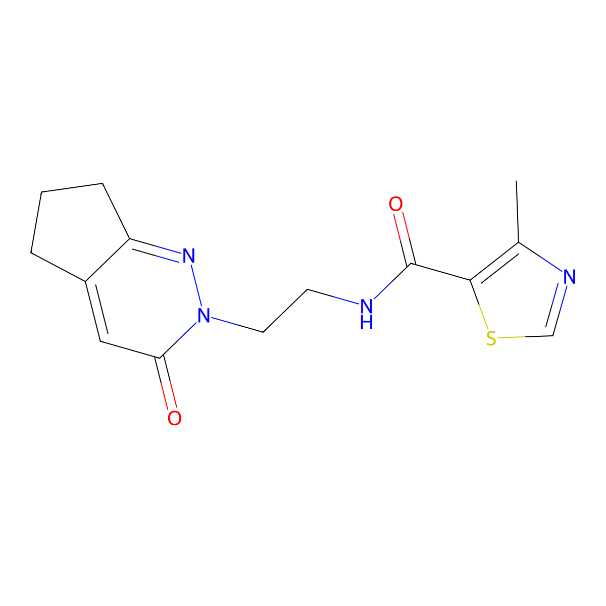 4-methyl-N-(2-(3-oxo-3,5,6,7-tetrahydro-2H-cyclopenta[c]pyridazin-2-yl)ethyl)thiazole-5-carboxamide molecular structure, CAS 2097902-12-8