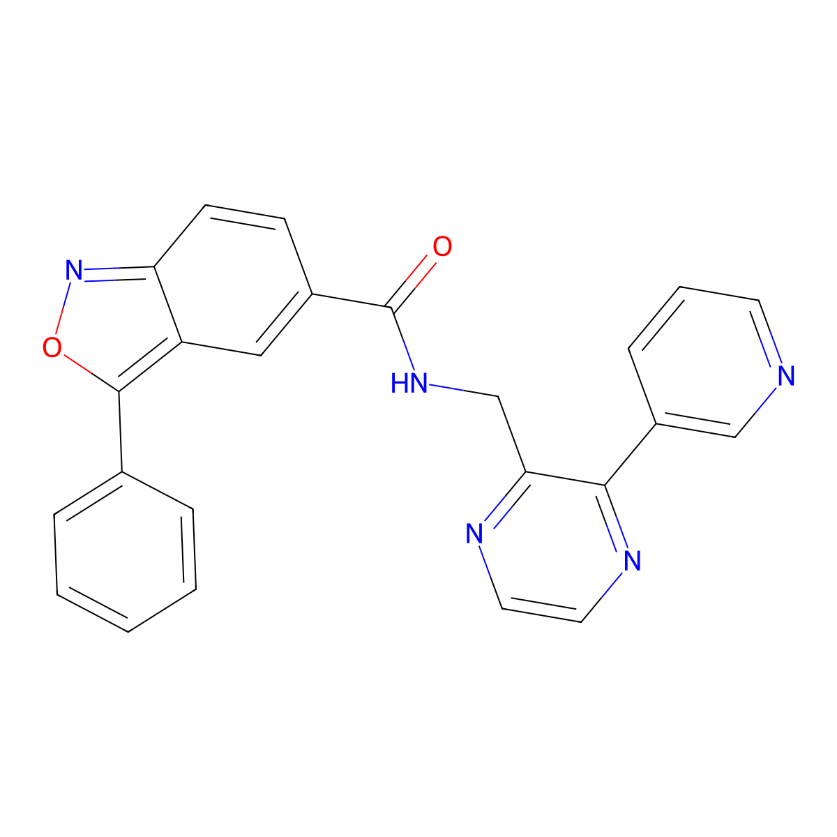 3-phenyl-N-{[3-(pyridin-3-yl)pyrazin-2-yl]methyl}-2,1-benzoxazole-5-carboxamide molecular structure, CAS 2097902-14-0